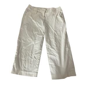 Shaver Lake White Wide Leg Cotton Cropped Capri Pants Women's Size 8